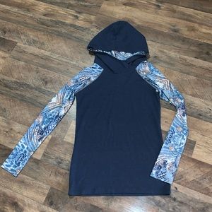 ⭐️ Grotto Blue Solid/Printed Yoga Hoodie Size S